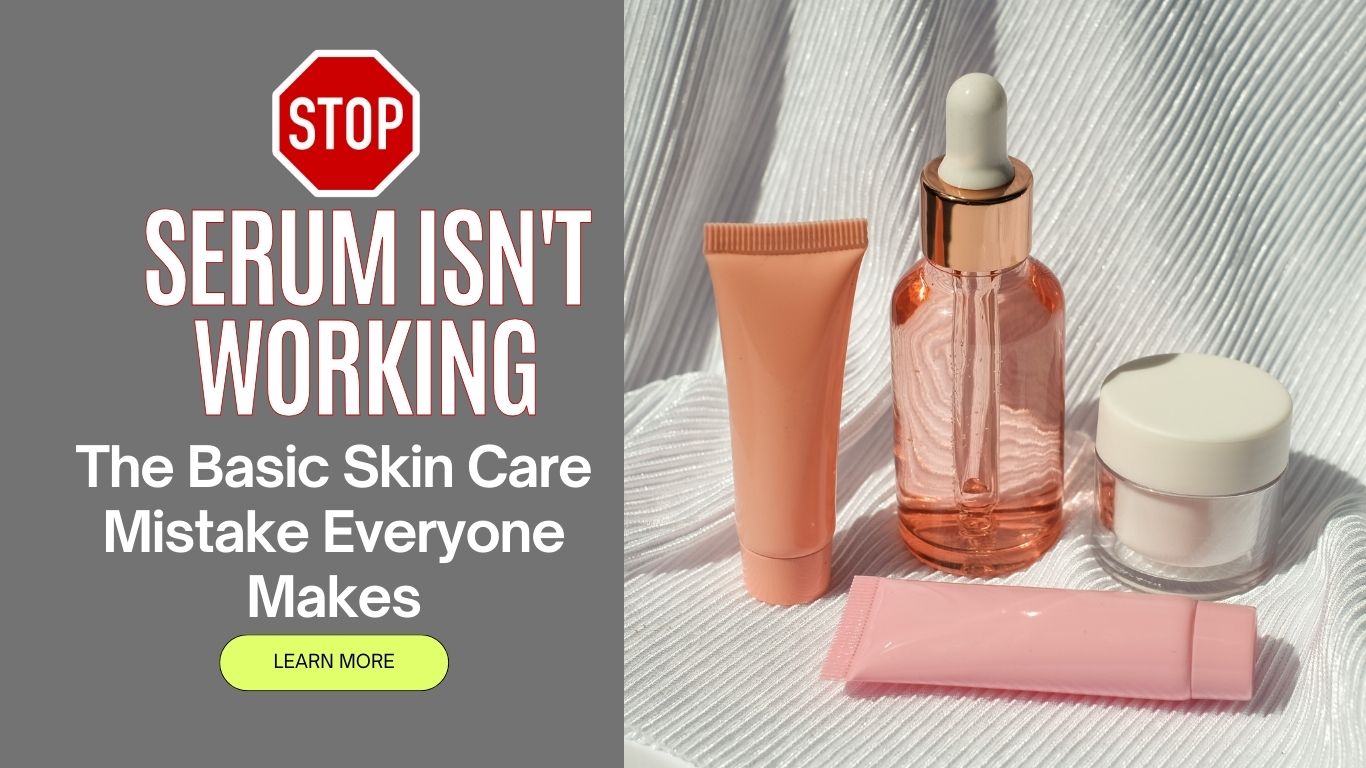 a group of bottles and a tube of cream serum not working concept
